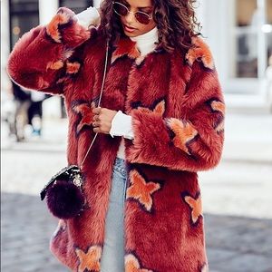 Free People Wrap me up Faux Fur Coat